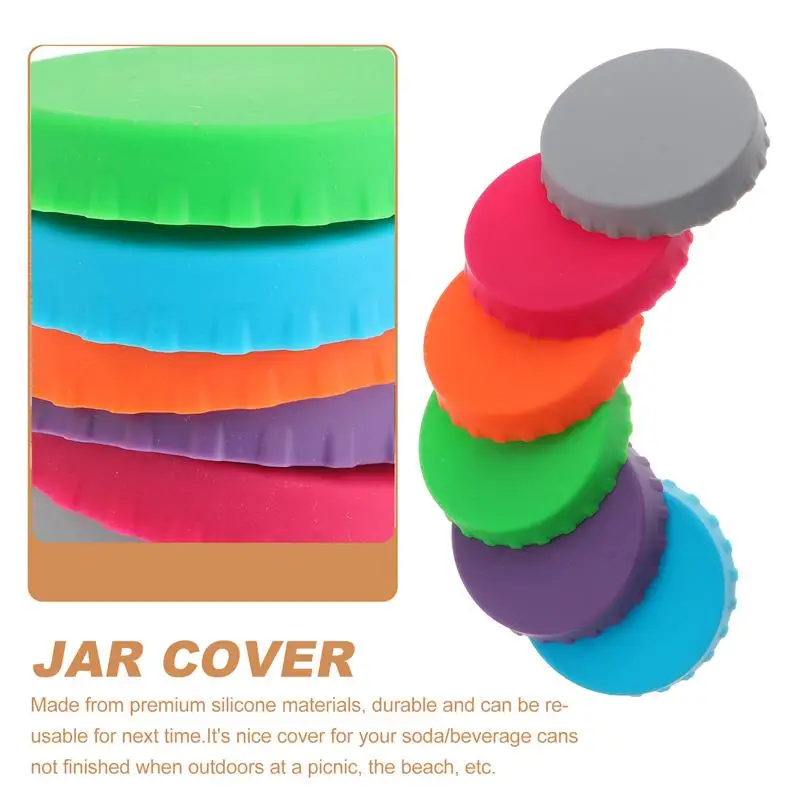 

6pcs Standard Beverage Can Covers Beverage Can Lids Multi-Color Beverage Can Protector Lid Protectors Lid Covers Can Covers
