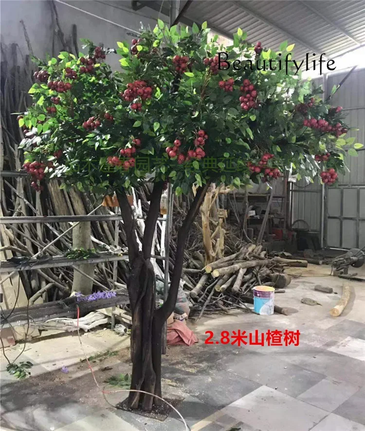 Искусственное фруктовое дерево боярышник лимон яблоко вишня хурма апельсиновое