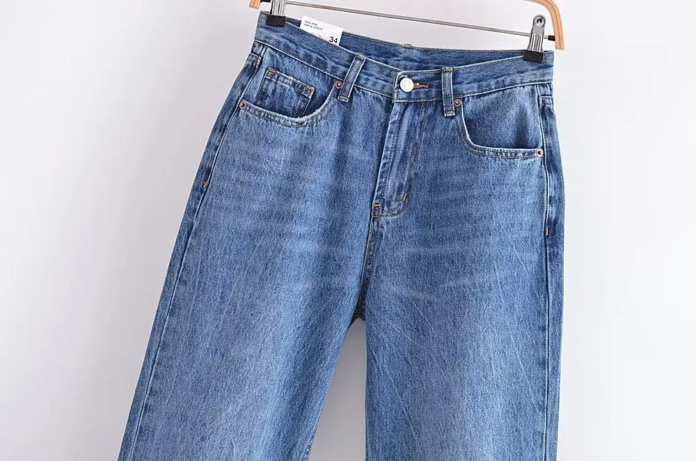 Jenny&Dave Spring New Fashion Holes Ripped Mom Jeans Loose Boyfriend Denim Pants Women