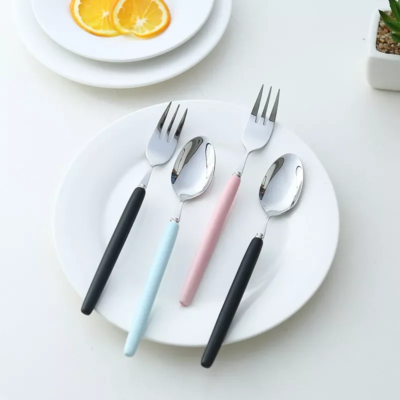 

NEW2022 1PCS High Quality Stainless Steel Fork & Spoon Cutlery Soup Dessert Dinnerware Tableware for Kids Dinnerware