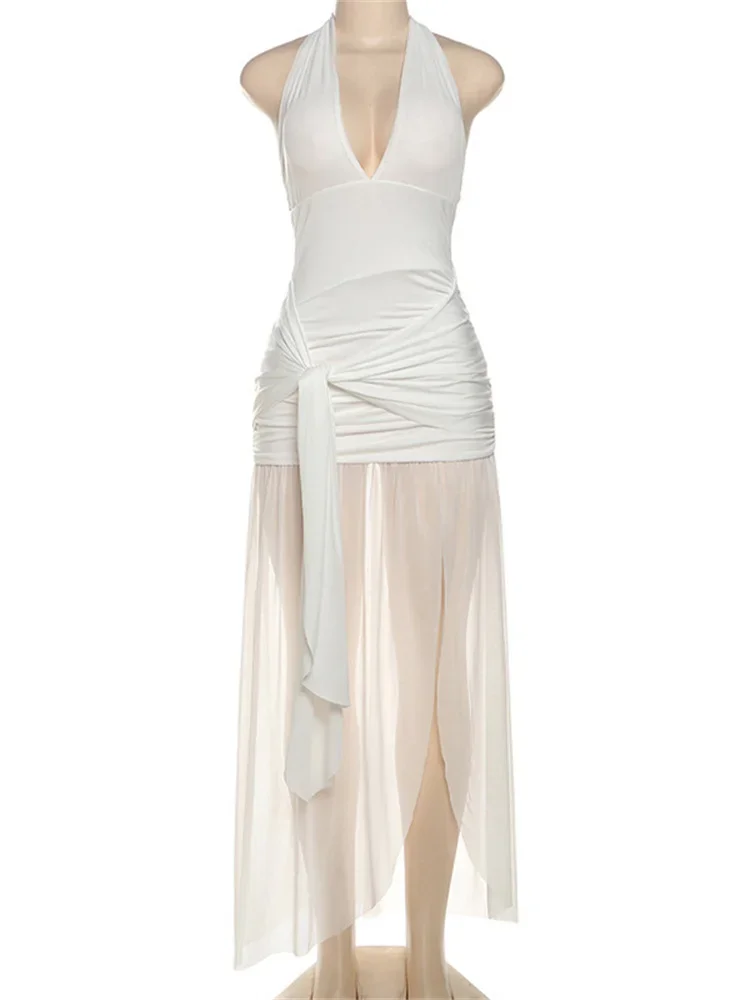 Длинное платье Tossy с v-образным вырезом и открытой спиной на шнуровке женское