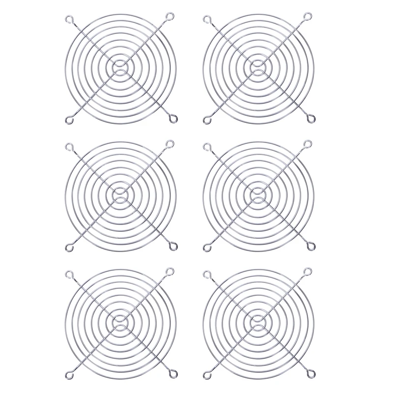 

6X PC DC Fan Grill Protector Metal Finger Guard 120Mm 12Cm Silver Tone