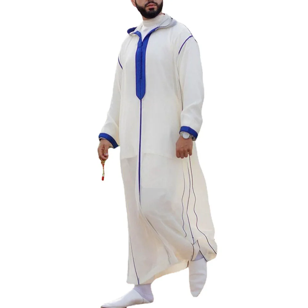 Ramadan Eid Muslim Fashion Mens White Shirt Arabic Oversize Long Sleeves Camisas Estilo Europeo Pars Hombre Male Clothing 2022