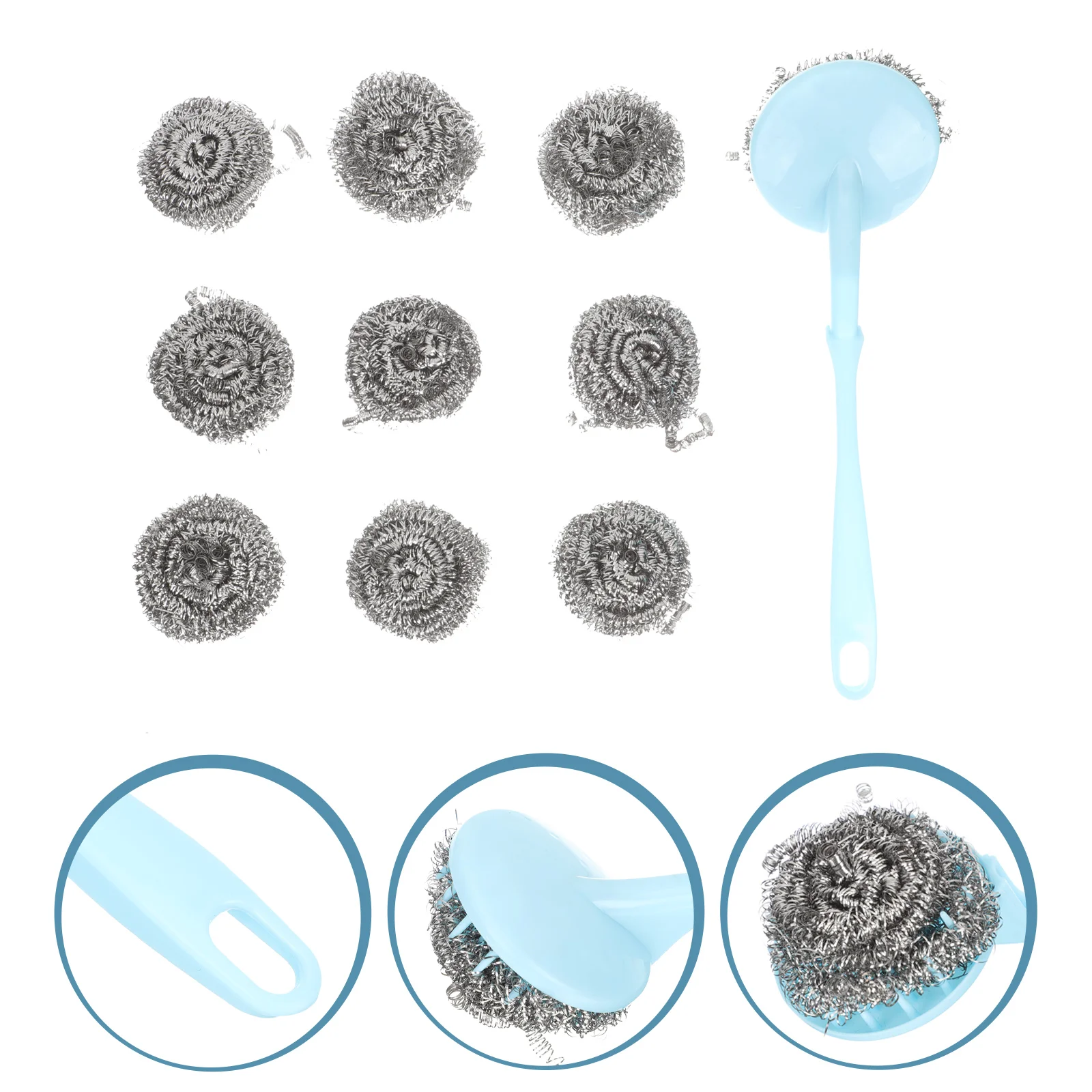 

Scrubber Brush Cleaning Dish Pot Kitchen Steel Metal Grill Washing Block Sponge Stainless Stone Brushes Sponges Wash Pan