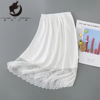 flame of dream autumn and winter half length slip skirt lace mesh inner skirt sexy slip women petticoat woman