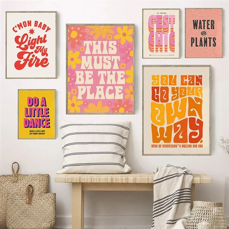 

Inspirational Quotes Bright Colorful Wall Art Canvas Painting Nordic Poster Picture for Living Room Home Decoration Home Decor