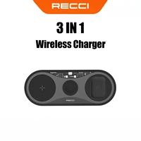 recci rcw18 15w wireless charger 3 in 1 desktop fast charging for iphone airpods apple watch