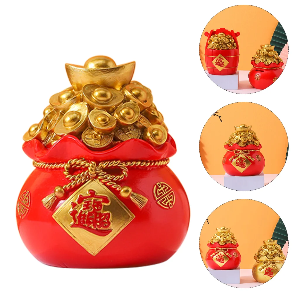 

2 Pcs New Year Piggy Banks Festival Coin Jars Resin Change Jars Piggy Banks