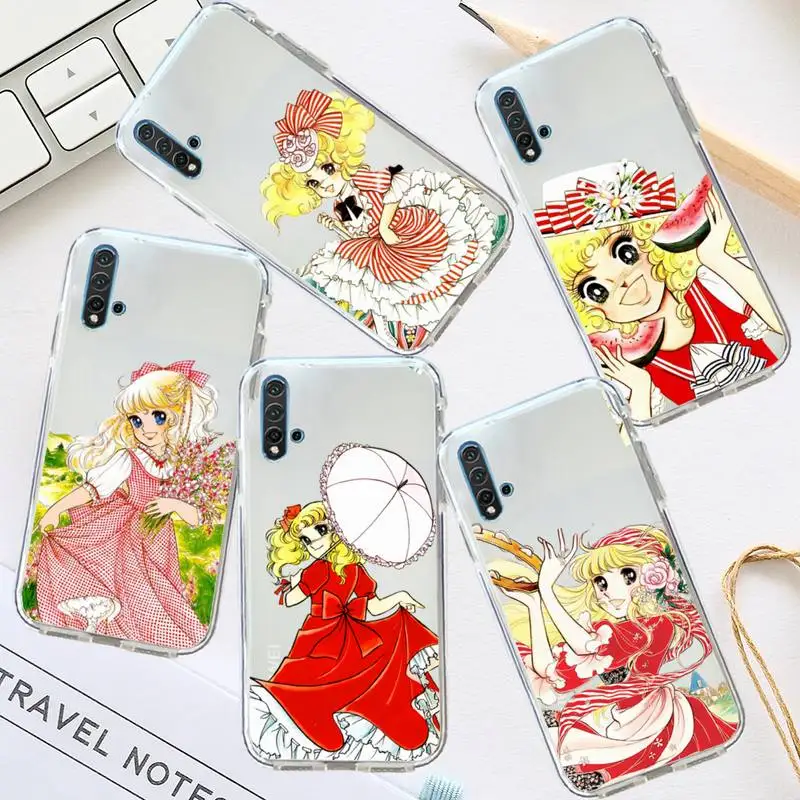 

Manga Candy cute girl anime Phone Case Transparent for Huawei honor P mate Y 30 40 20 50 8 70 10 9 a i x c pro lite prime smart