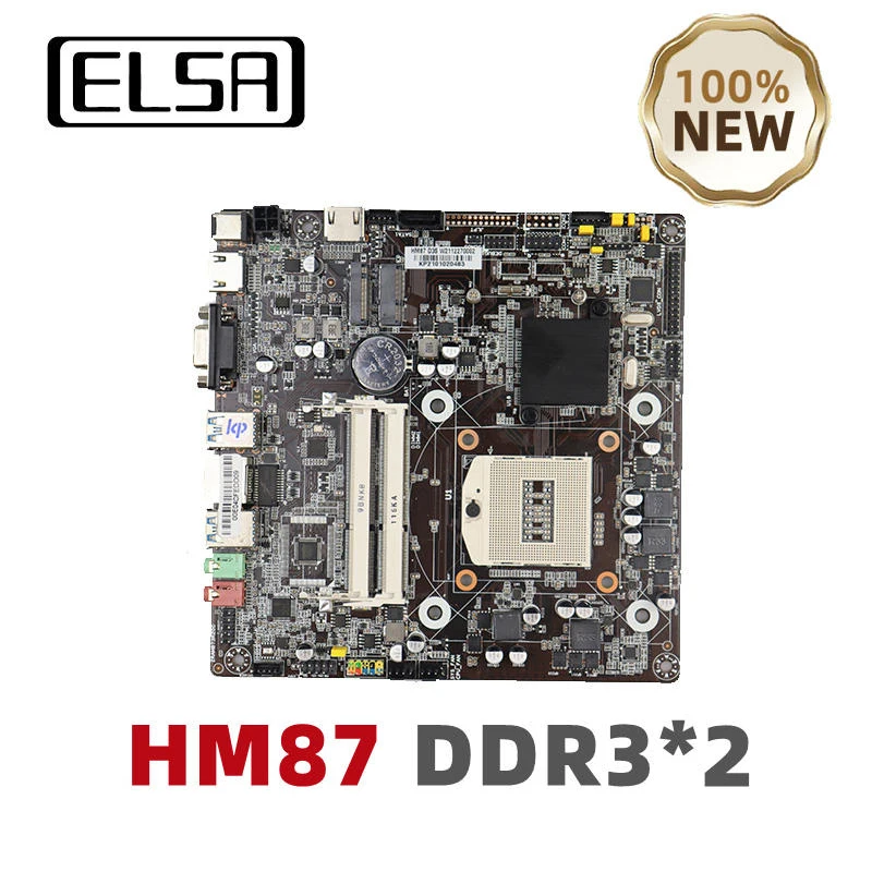 ELSA HM87 Mini ITX Motherboard PGA947 Dual Channel DDR3L Support Intel Core i3/i5/i7 Pentium Celeron CPU For GAMING PC M.2 NGFF