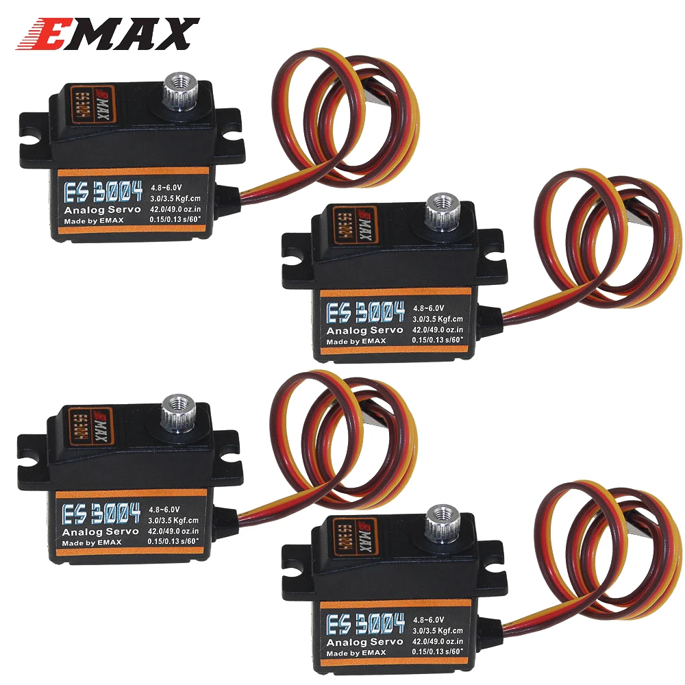 

EMAX ES3004 4.8V-6.0V 17g Metal Gear Analog Servo Compatible With Futaba JR For RC Helicopter Airplane Toys