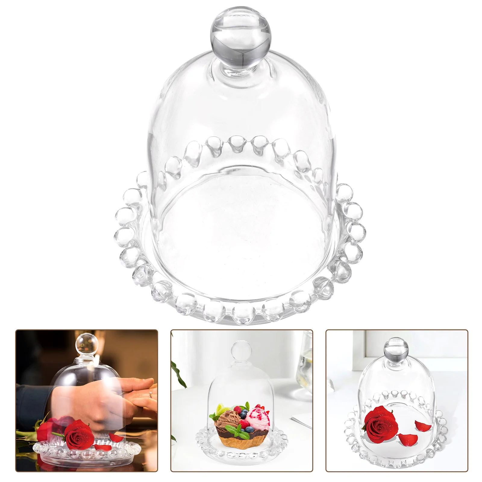 

Cake Tray Glass Food Dome Cake Stand Lid Glass Cupcake Dome Cover Dessert Trays Cloche Glass Dome Cake Cover Glass Cover Tray