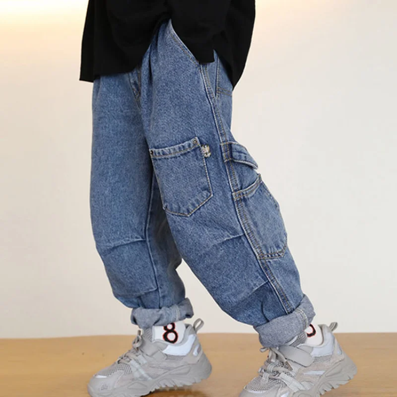 

Hot Sale Boys Jeans Casual Child Plus Velvet Pants Winter Kids Jeans Boys 3-12Y Girls Thicking Warm Denim Trousers Teen Clothes