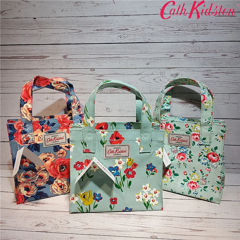 

Kawaii Anime Cartoon Cath Kidston Tarpaulin Floral Landscape Fruit Print Small Tote Organizer Shopping Bags