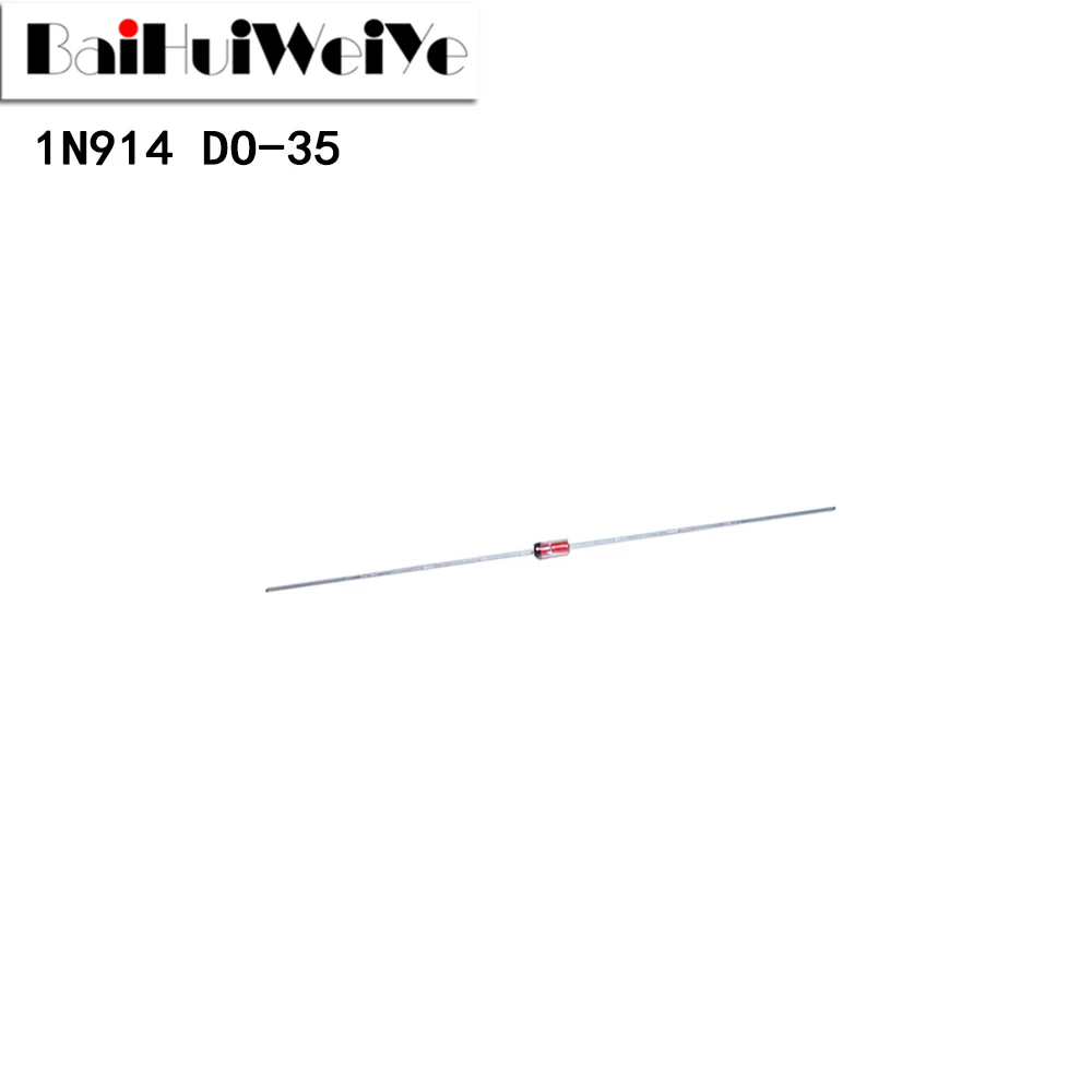 100 шт., выпрямительный диод выключателя IN914B 1N914 100 в/мА, Новый чипсет хорошего качества DO-35