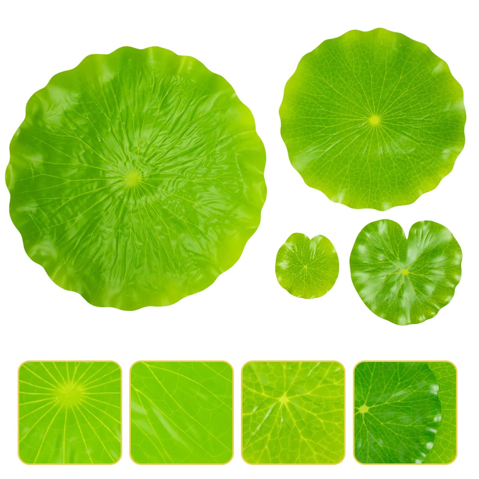 

4pcs Imitation Leaf Food Mat Plastic Lotus Leaf Shaped Placemat for Restaurant