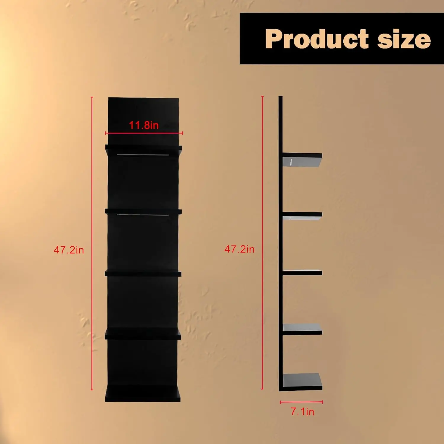 Настенный блок настенная Вертикальная полка с фотоэлементами Современная