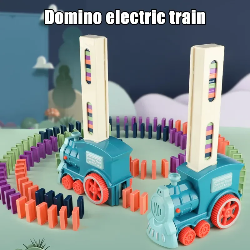 

Novelty And Fun Domino Train Block Kids Electric Automatic Laying Set Stacking Game Brick Blocks Game Educational DIY Toy Gift