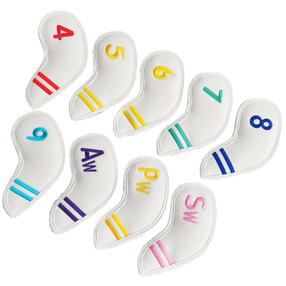 

9Pcs Digital Golfs Rod Cover Golfs Supplies Golfs Putter Cover PU Club Head Cover