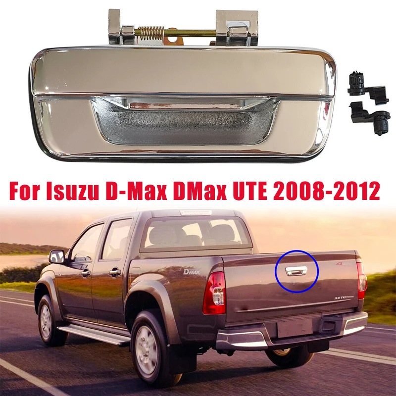 Tapa de la manija de la puerta trasera del coche para Isuzu d-max DMax UTE 2008-2012, manija de puerta Exterior cromada sin orificio para llave