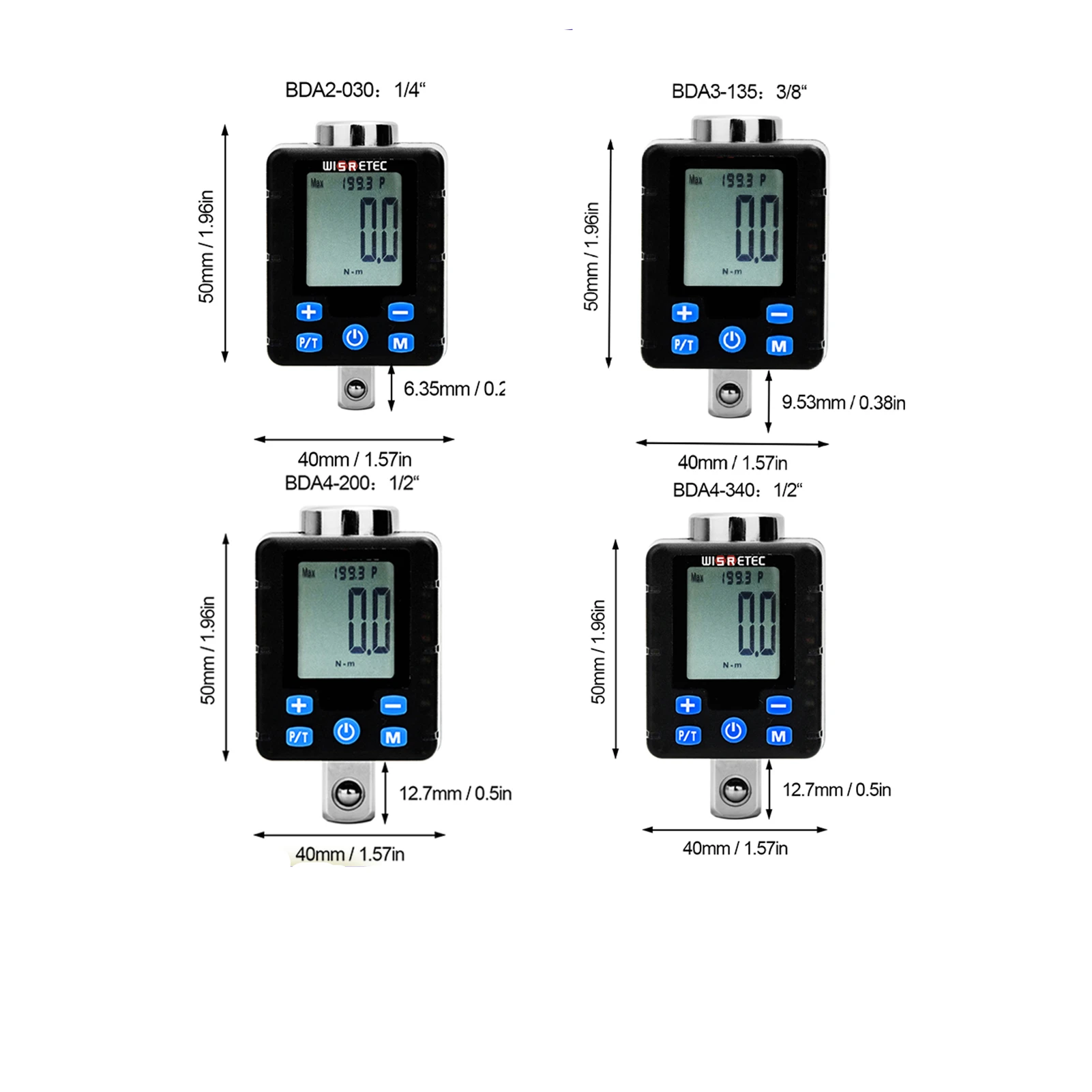 

Цифровой Динамометрический ключ высокой точности, электронный цифровой LargeDisplay, регулируемый динамометр, адаптер, универсальный гаечный ключ