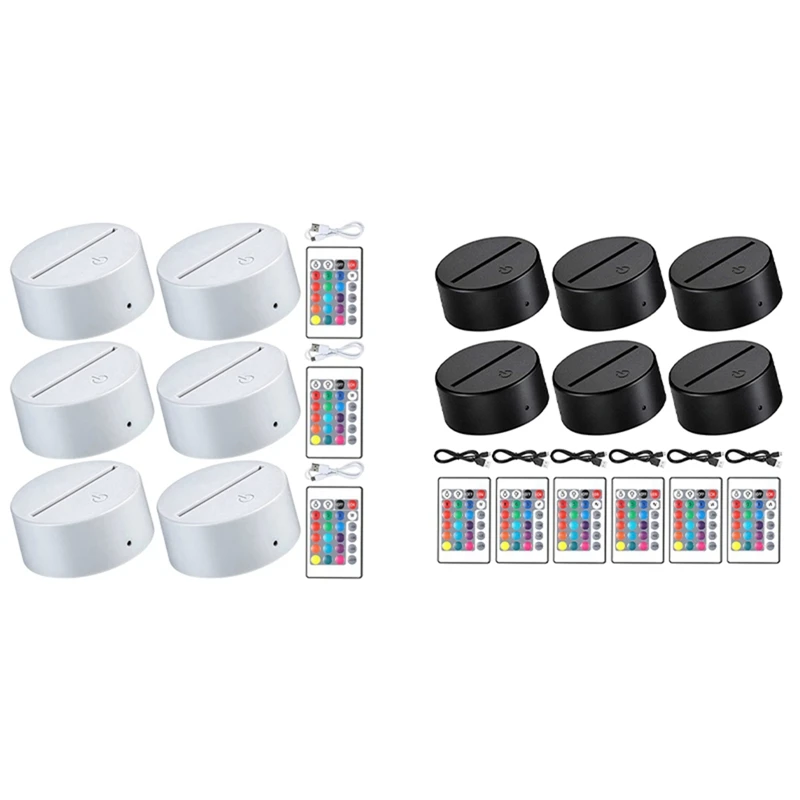 

Основа для светодиодной лампы, маленький цветной ночник с дистанционным управлением, акриловая Настольная лампа с USB-подсветкой, 12 Светодио...