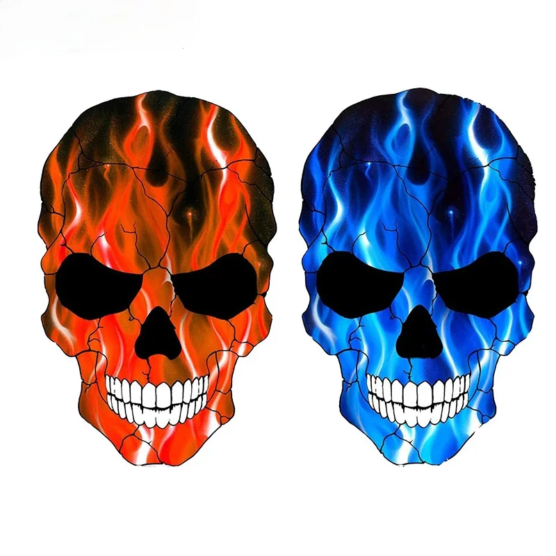 

Funny Skull Evil Ghost Zombie Flame Blue Red Flame Decal Laptop Motorcycle 9cm * 6cm