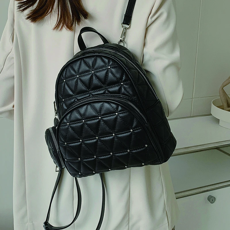 

Vintage PU Leather Women's Backpacks 2022 New Female Bagpack Large Capacity Travel Rucksack Fashion Ladies High Quality Mochila