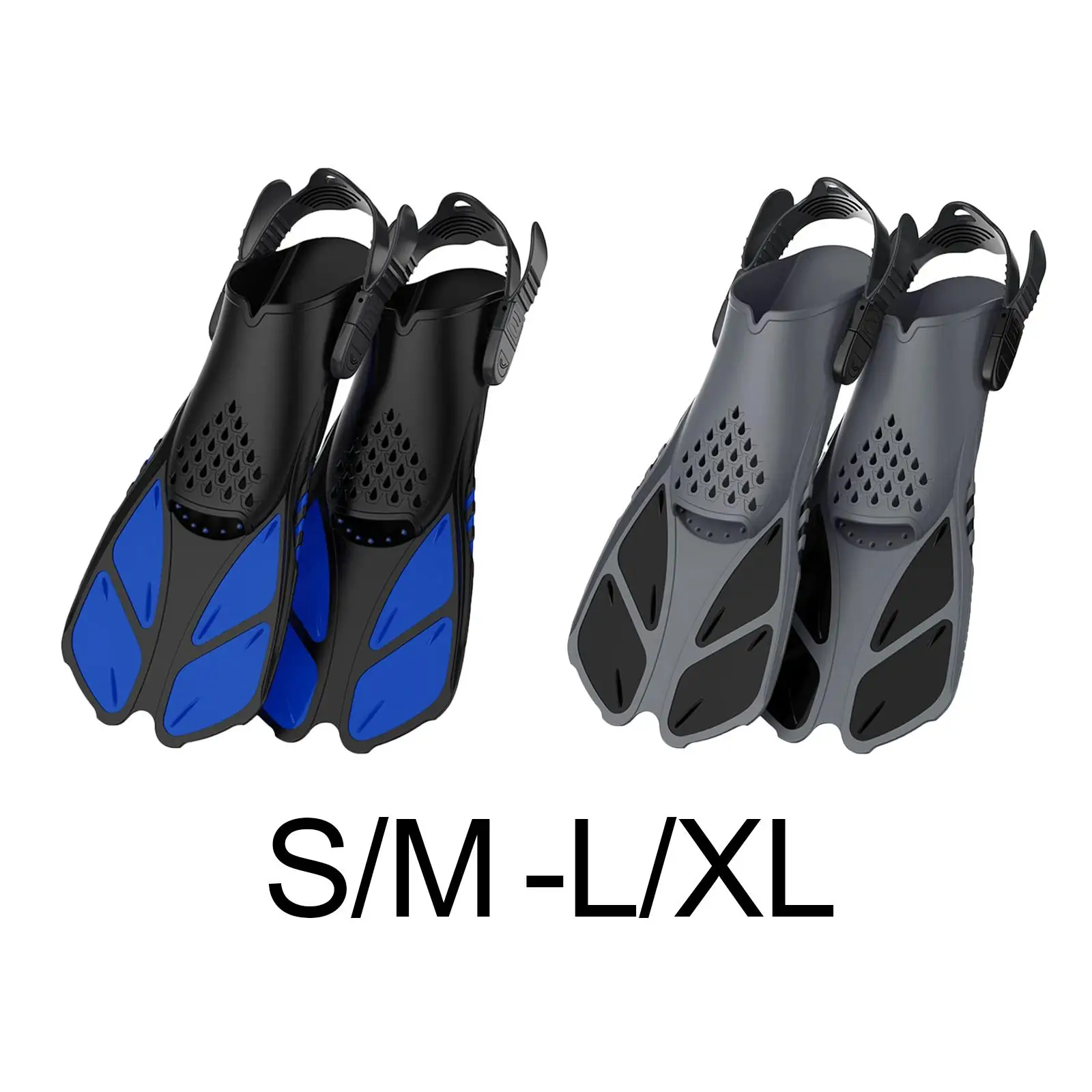 

2x Flexible Swimming Flippers Open Heel Swim Professional Shoe Snorkel Flippers for Scuba Diving, Beginners Training