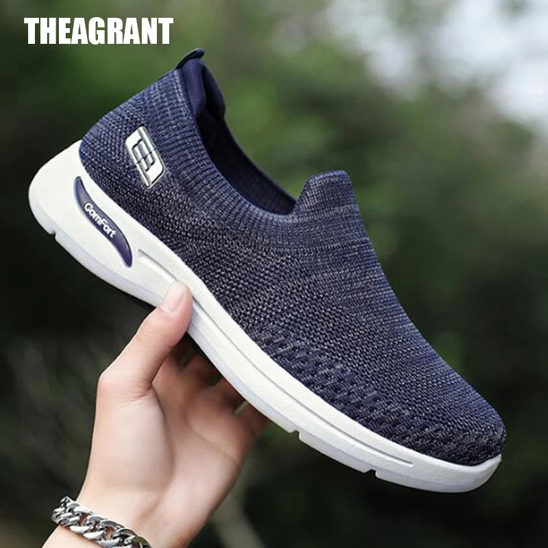 

THEAGRANT New Men Casual Shoes Breathable Mesh Platform Shoes for Man Slip on Fashion Sneakers Slip Ons Soft Sole MSN3030