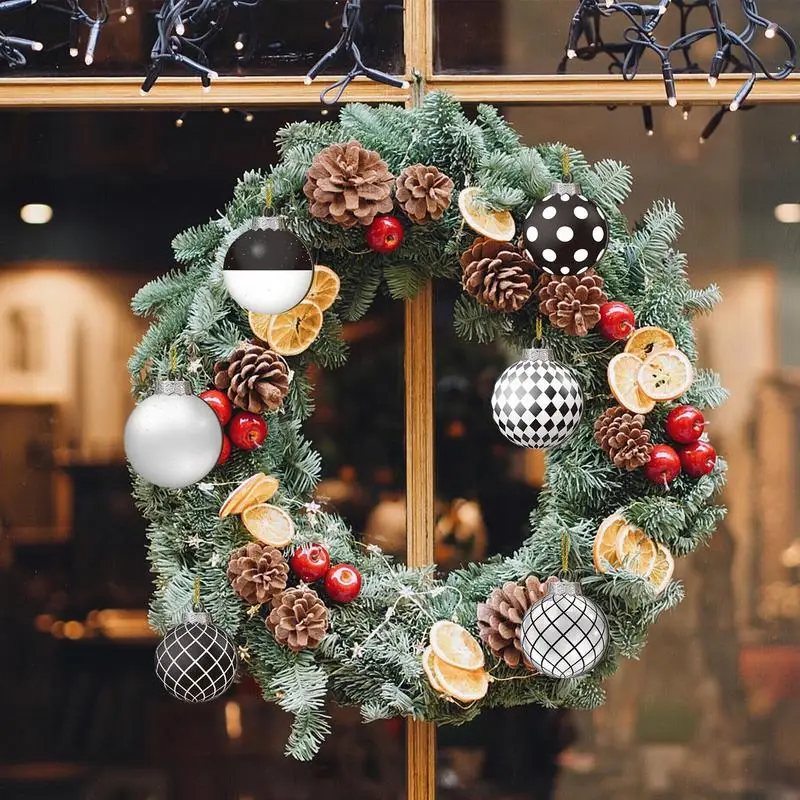 12 шт. 8 см рождественские шары в горошек украшения деревянные для рождественской