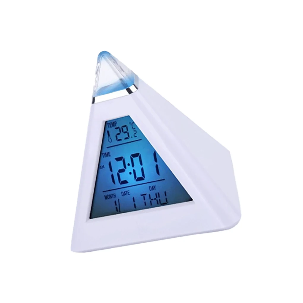 Electric Desk Timer Temperature Sweet Gift Timing Device Unique Design 7 Colors Led Clocks Home Supplies