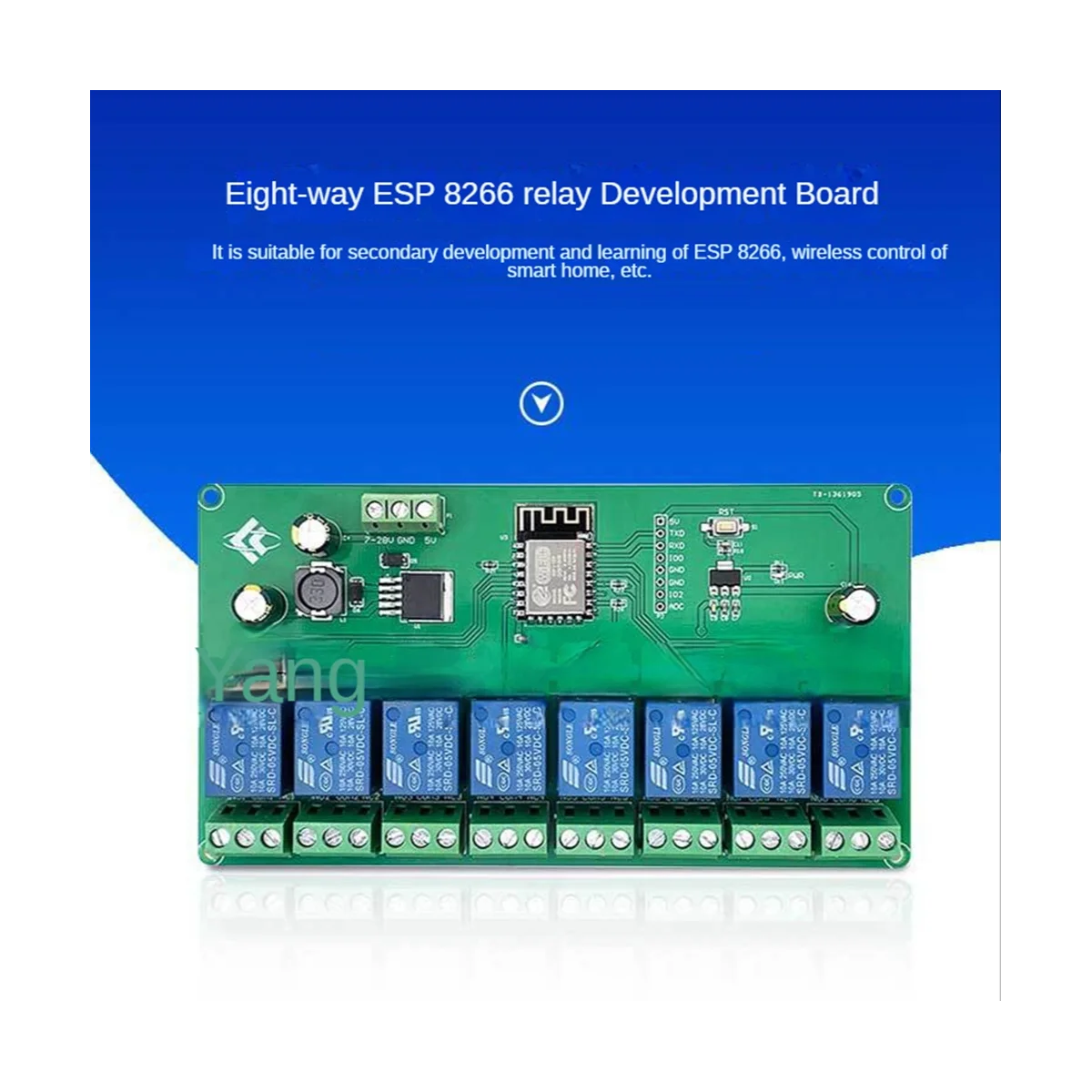 Беспроводной Wi-Fi релейный модуль ESP8266 8-канальная плата для разработки 5 В/7-28 В
