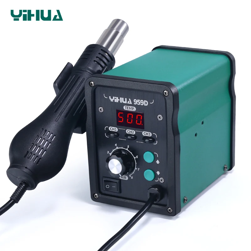 Паяльная станция YIHUA 959D цифровой фен для распайки горячим воздухом