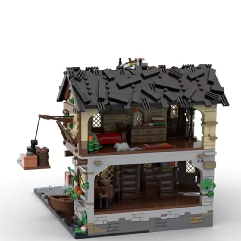 Фото В наличии MOC- 124794   Средневековый портный замок, строительные мелкие детали, сборка строительных блоков, модель игрушки, подарочный набор №4