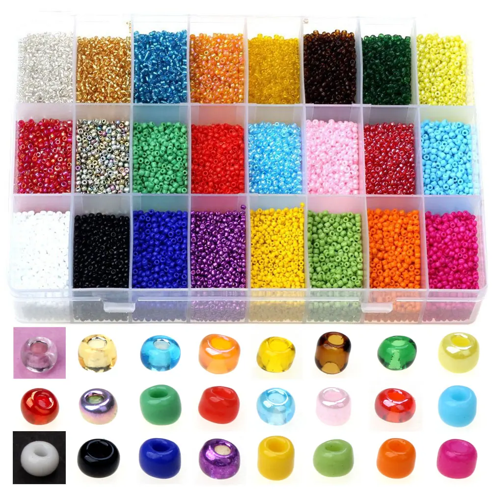 2 мм 480 г набор конфетных радужных мини-бусин 24 цветов, набор небольших бусин для рукоделия, ожерелье, браслет, серьги, ювелирное изделие