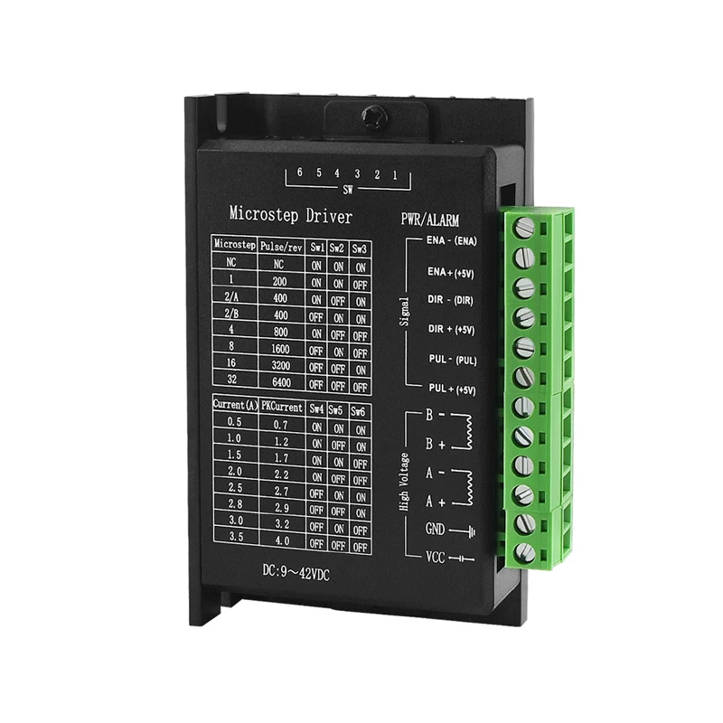 TB6600 Драйвер шагового двигателя 4A 9 ~ 42 в TTL 32 Micro-Step CNC 1 Ось Новый 2 или 4-фазный