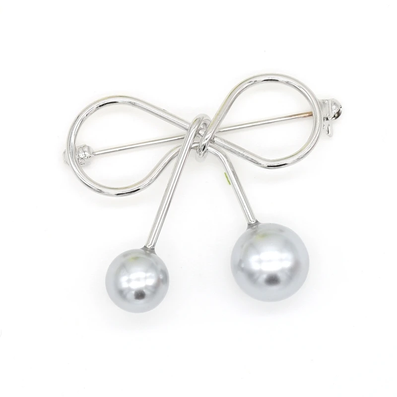 Простая брошь-бант бант булавка на лацкан с искусственным жемчугом подвеска