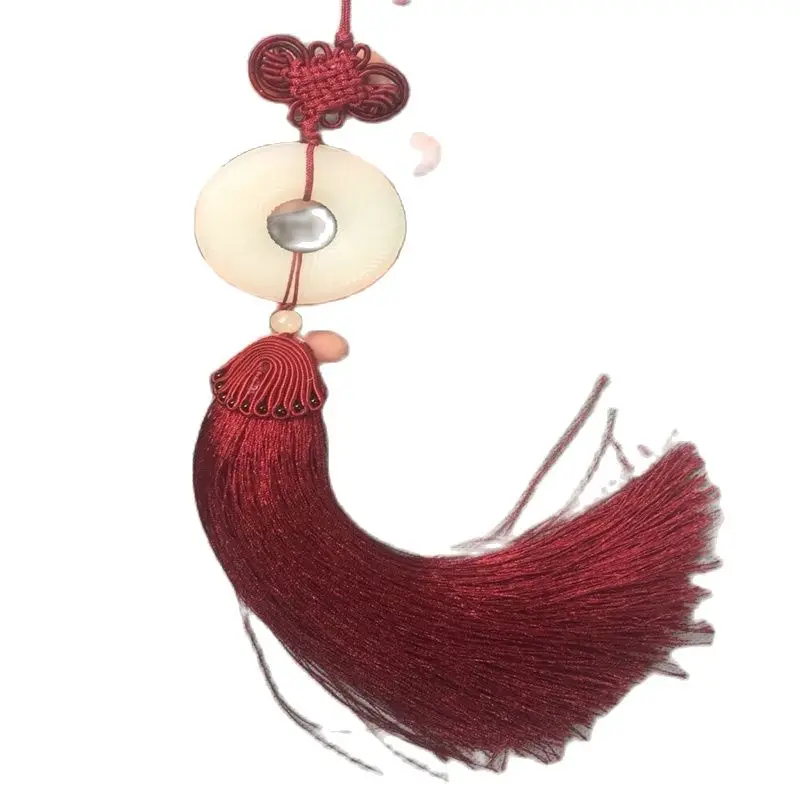 

Подвеска для костюма из натурального белого нефрита с кисточкой