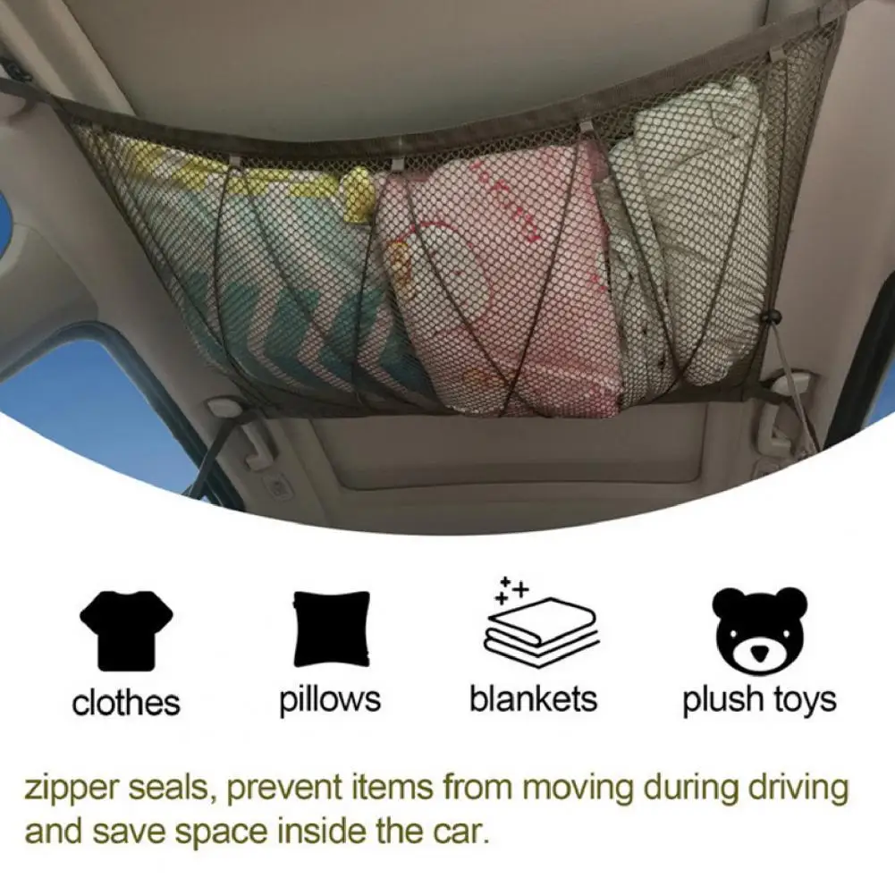 

Roof Net High Strength Convenient Nylon Mesh Car Ceiling Storage Net for SUV