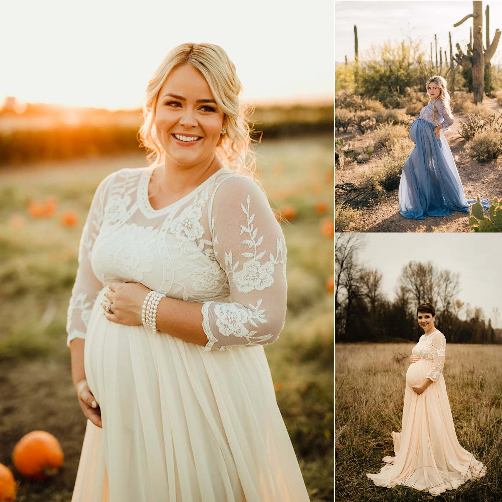 

Korea Cute Fotoshoot Maternity Dresses for Photo Shoot Maxi Nursing Women Summer Pregnancy Dress Elegant Luxury for Woman