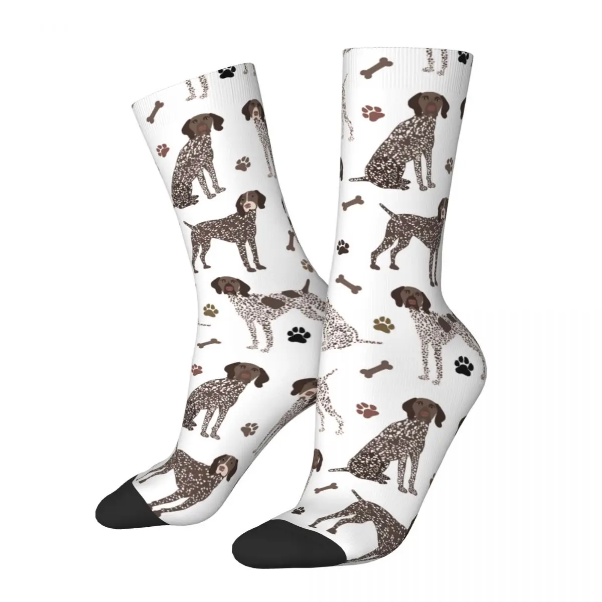 

German Shorthaired Pointer Dog Bone And Paw Socks Men Women Fashion Socks Crazy Spring Summer Autumn Winter Socks Gifts