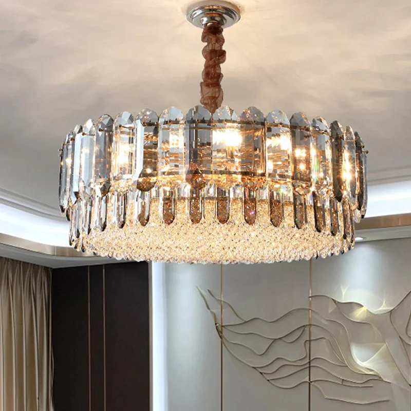 

Penthouse Chandelier Post-modern Living Room Lamp Crystal Luxury Villa Hotel Lobby Lamp Stair Lamp Long Loft Pendant Lighting