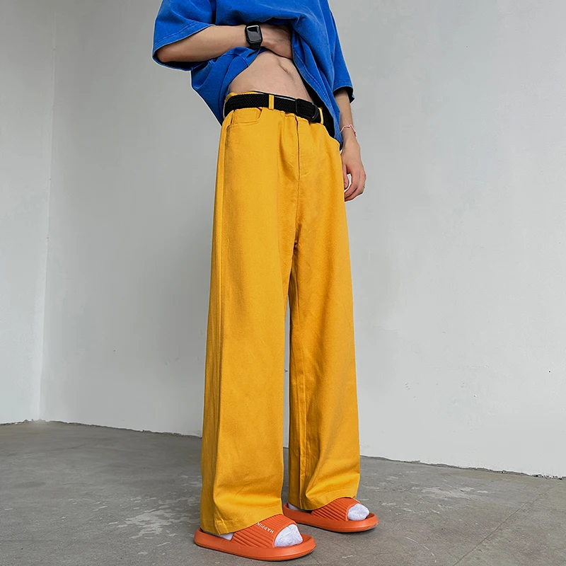 's Work Baggy Homme Casual Pants Classic Style Jeans Women Yellow Blue Red Loose Straight Pants Biker Denim Trousers