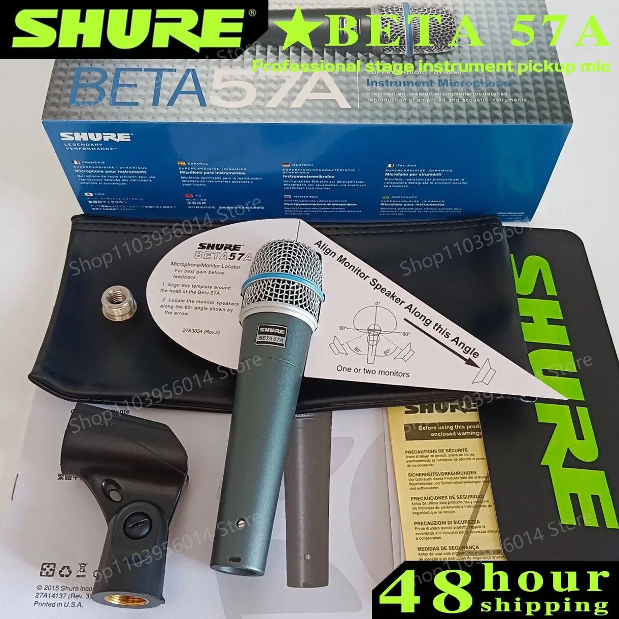 Проводной микрофон SHURE BETA 57A динамический кардиоидный для домашней студийной