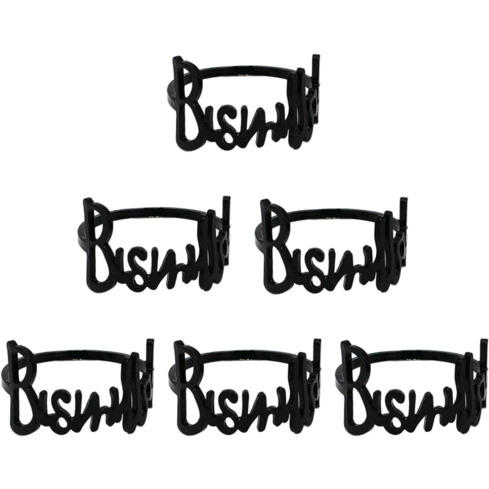 

Кольца для салфеток Bismillah с надписью кольцо Металлическое для салфетки Bismillah, набор из 6 кольцевых держателей, набор колец для салфеток для с...