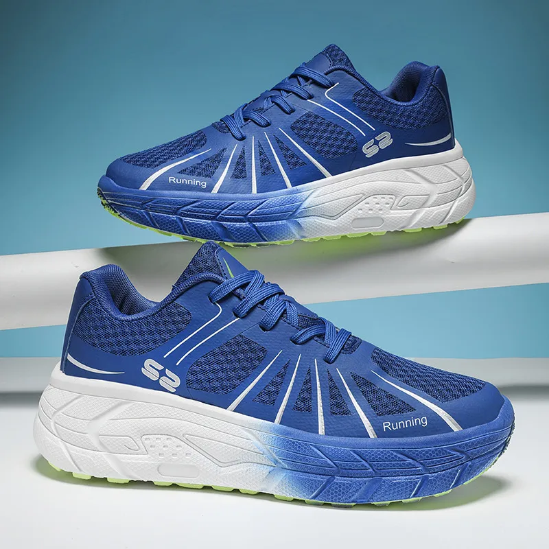 Trend Green Men's Running Shoes Lightweight Jogging Platform Sneakers Men Couple Sports Shoes Breathable Athletic Training Shoes