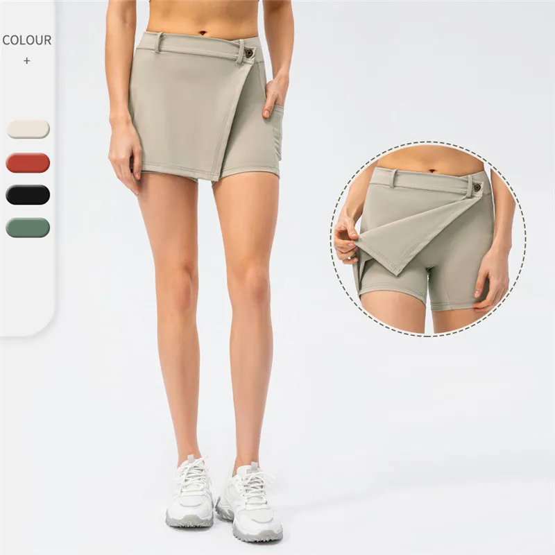 

Spring Summer Women Pocket Tight Tennis Sports Skirt Female Sexy Golf Fitness Skorts Running Gym Athletic Wear Fitness Clothing