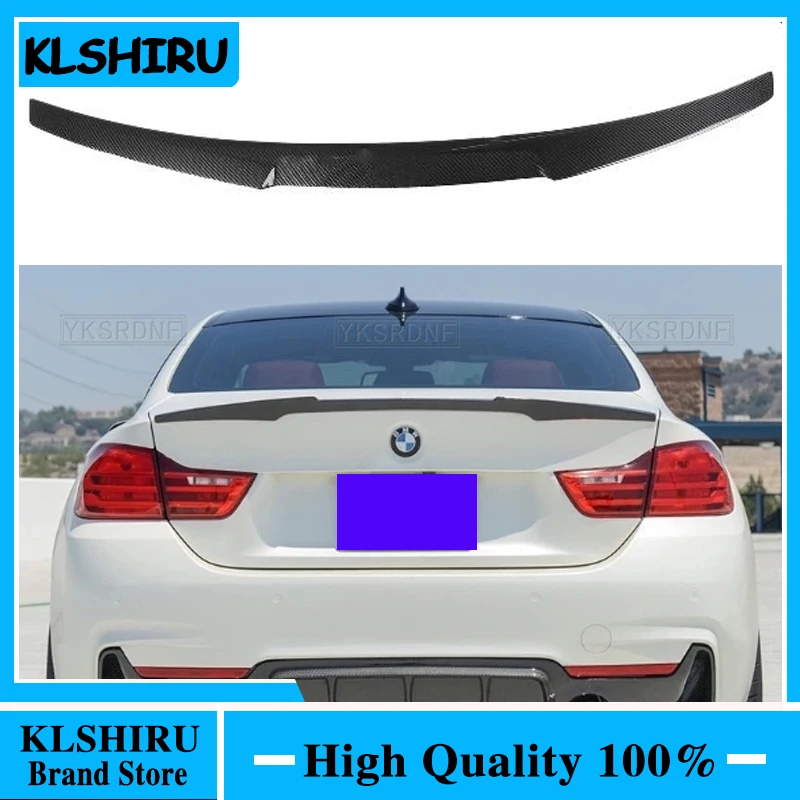 

Подходит для BMW 5 серии F10 спойлер 2010-2017 лет реальное глянцевое черное углеродное волокно заднее крыло M4 Стиль спортивные аксессуары комплек...