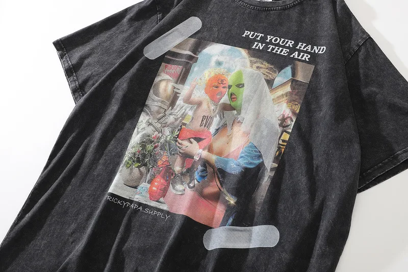 Футболка мужская оверсайз в стиле хип-хоп с принтом